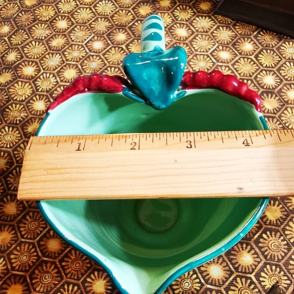 Vintage Hand Painted Green Italian Pottery Pitcher - Picture 10 of 14